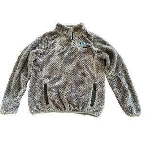 Simply Southern Small Soft Patterned Sherpa Pullover Gray Needs Buttons READ